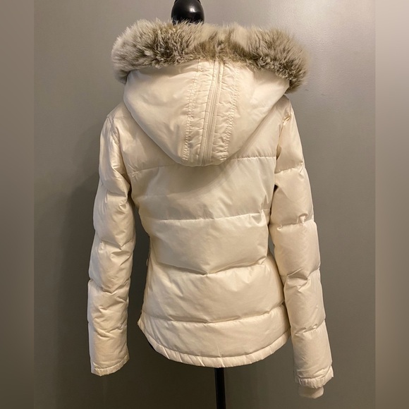 Triple Five Soul White Fur Hoodie Waterproof Puff Bomber Coat Parka Jacket XS - Picture 3 of 7